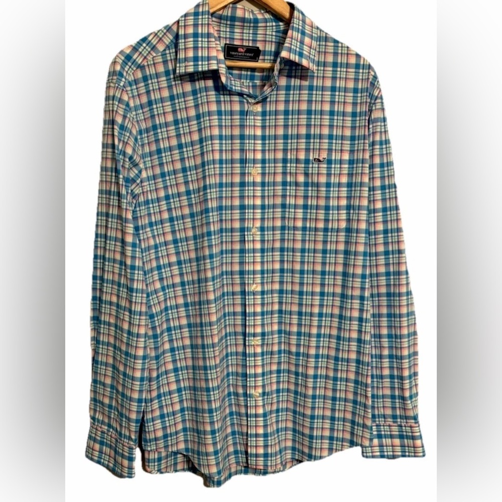 Vineyard Vines Men’s Performance style-long sleeved Button‎ Down Shirt Sz L